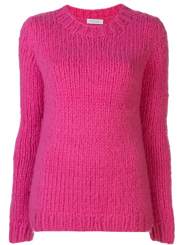 Gabriela Hearst Crew-neck Chunky Knit Sweater - Pink