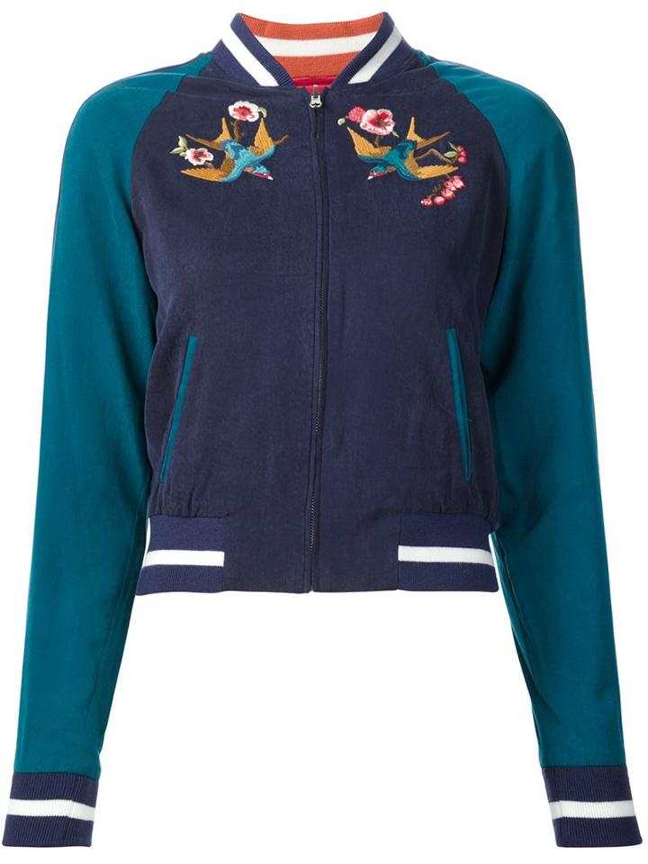 Elizabeth And James Bird Embroidery Bomber