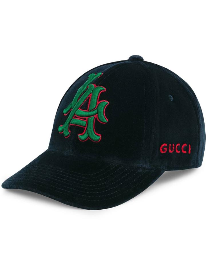 Gucci Runway Baseball Hat With La Angels&trade; Patch - Blue