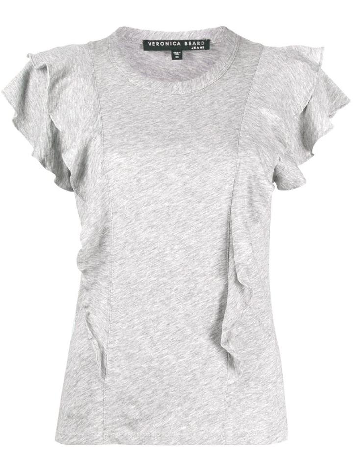 Veronica Beard Ruffle Sleeve T-shirt - Grey