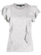 Veronica Beard Ruffle Sleeve T-shirt - Grey