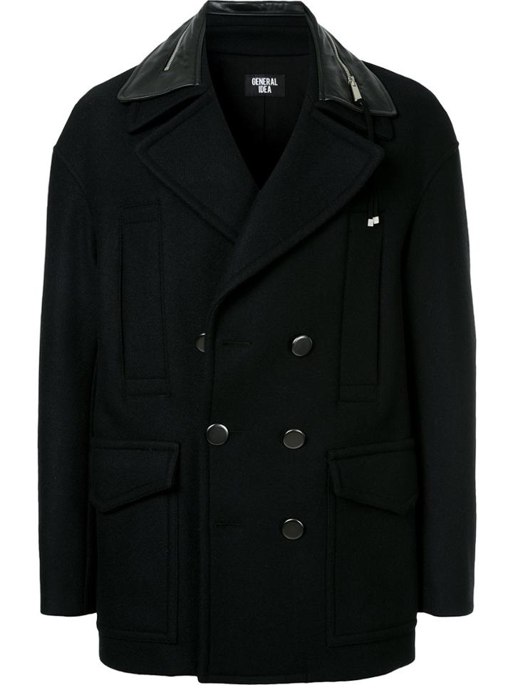 General Idea Zip Collar Peacoat - Black