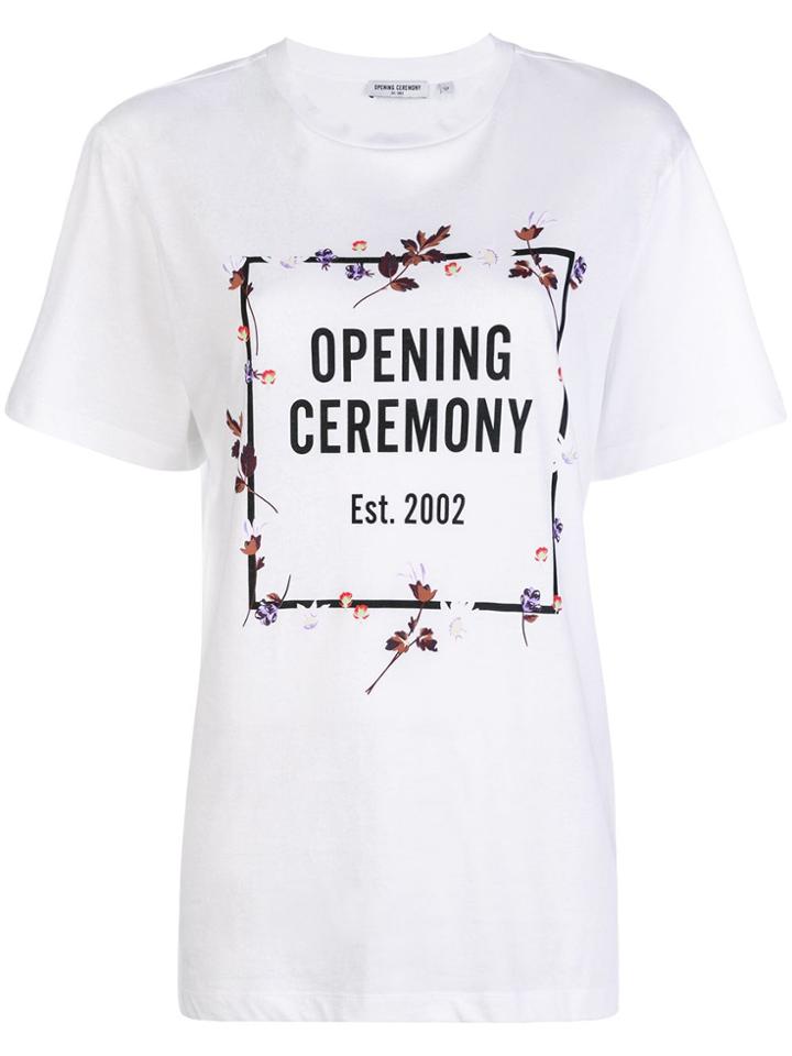 Opening Ceremony Floral Border Logo T-shirt - White