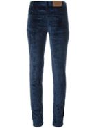 A.f.vandevorst Velvet Trousers, Women's, Size: 40, Blue, Cotton/viscose/metal