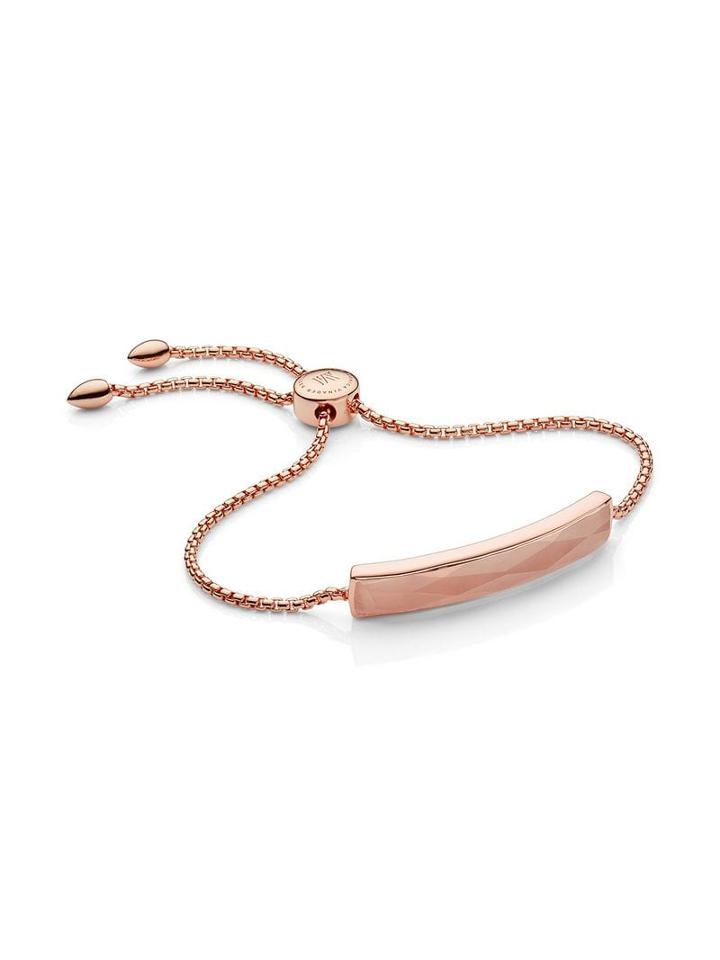 Monica Vinader Baja Facet Rose Quartz Bracelet - Gold