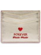Miu Miu Madras Love Card Holder - Gold
