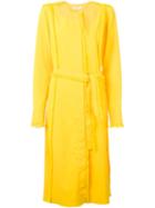 Altuzarra Frayed Detail Belted Midi Dress, Women's, Size: 40, Yellow/orange, Polyester/spandex/elastane/silk