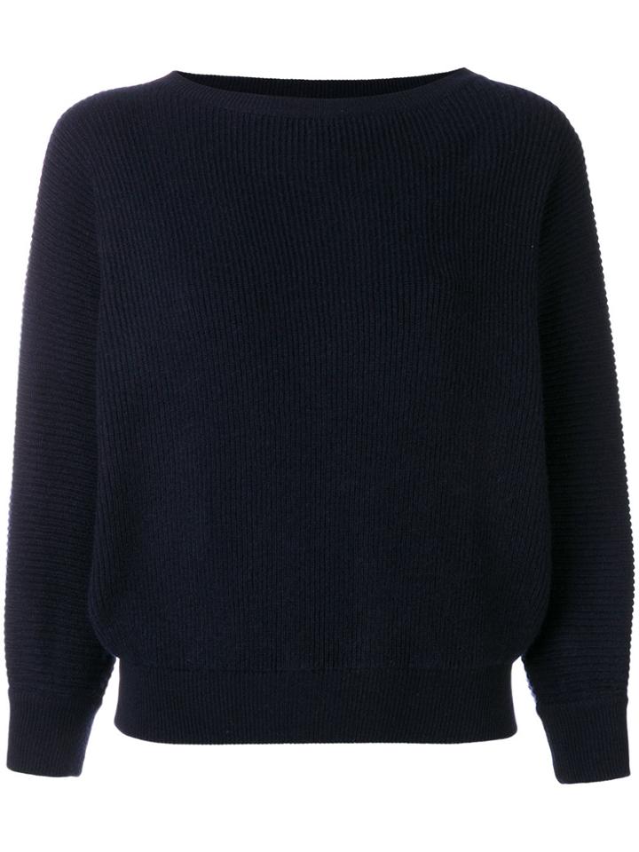 Liska Ribbed Cropped Jumper - Blue