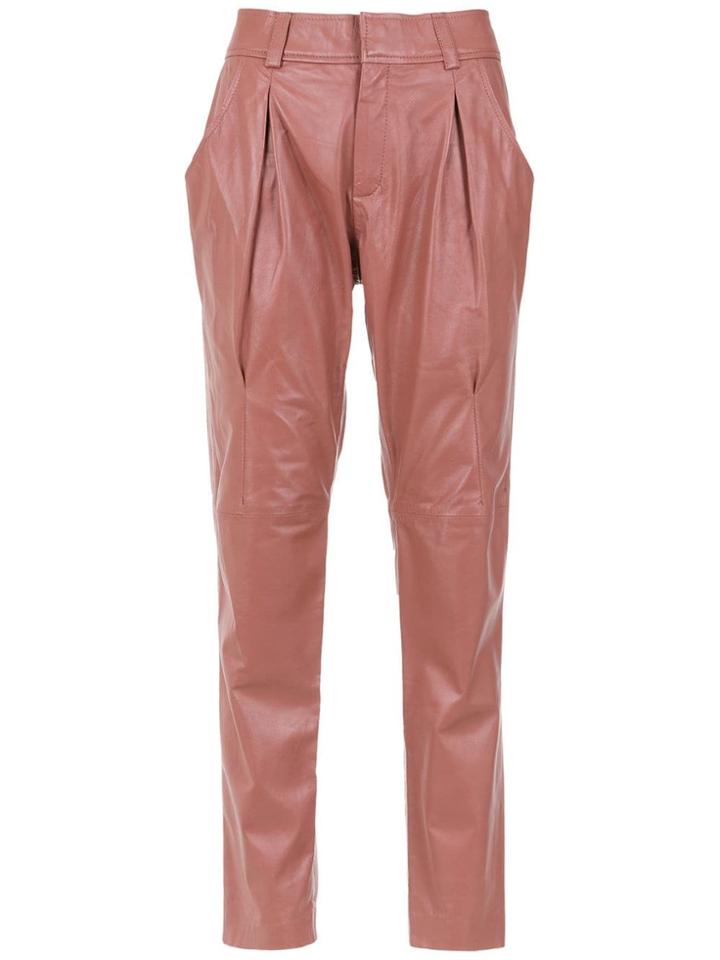 Clé Leather Trousers - Nude & Neutrals