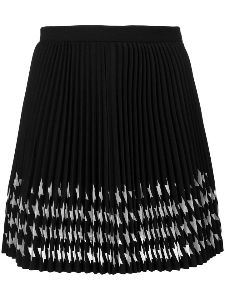 Msgm Print Pleated Skirt - Black