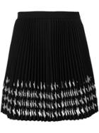 Msgm Print Pleated Skirt - Black