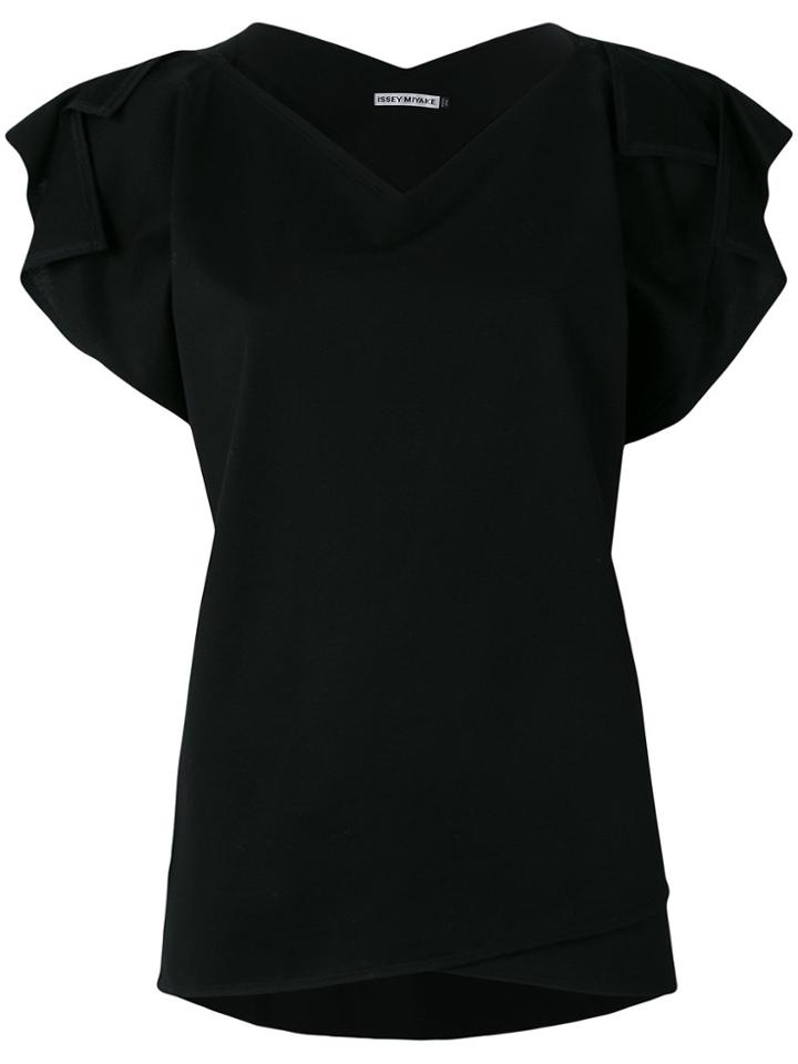 Issey Miyake V-neck Blouse - Black