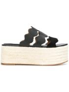 Chloé Lauren Flatform Sandals - Black