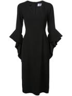 Prabal Gurung Ruffle Cuff V-neck Dress - Black