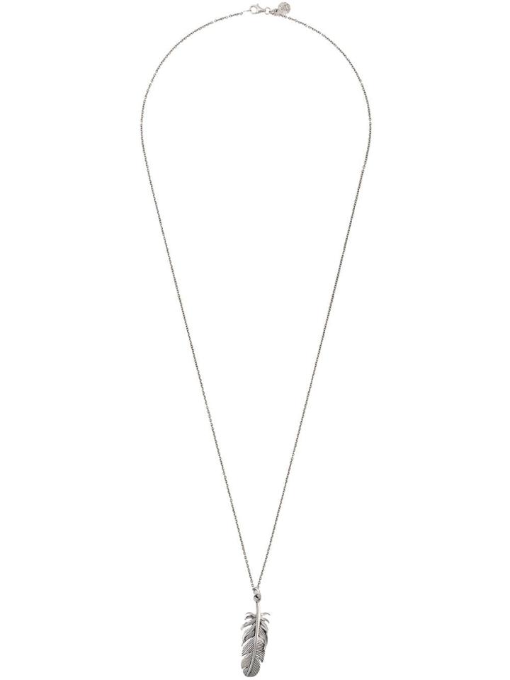 Nove25 Feather Pendant Chain Necklace - Silver