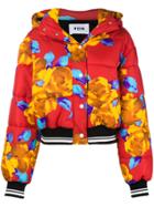 Msgm Hooded Oversized Puffer Jacket - Red