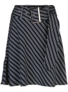 Opening Ceremony Belted Striped Skirt - Black