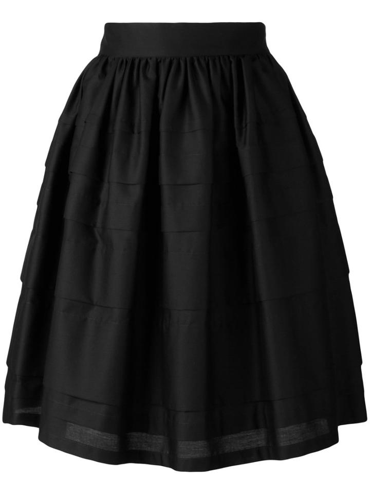 Paule Ka - Pleated Skirt - Women - Cotton - 38, Black, Cotton