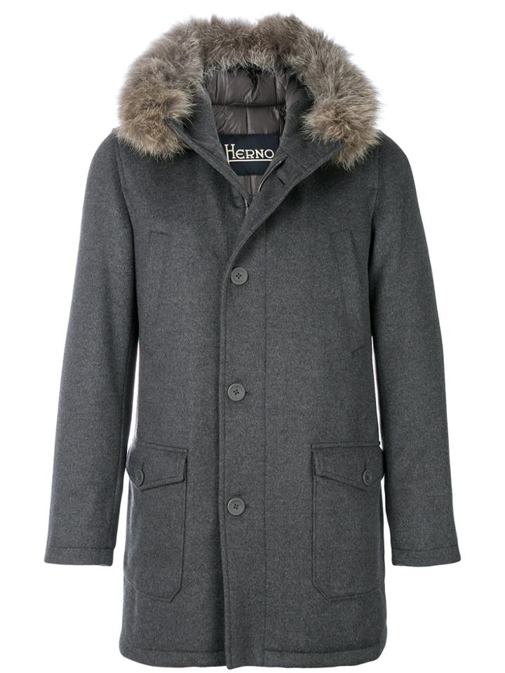 Herno Fur Trimmed Parka - Grey
