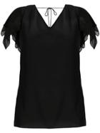 Roberto Cavalli Layered Sleeve Blouse - Black