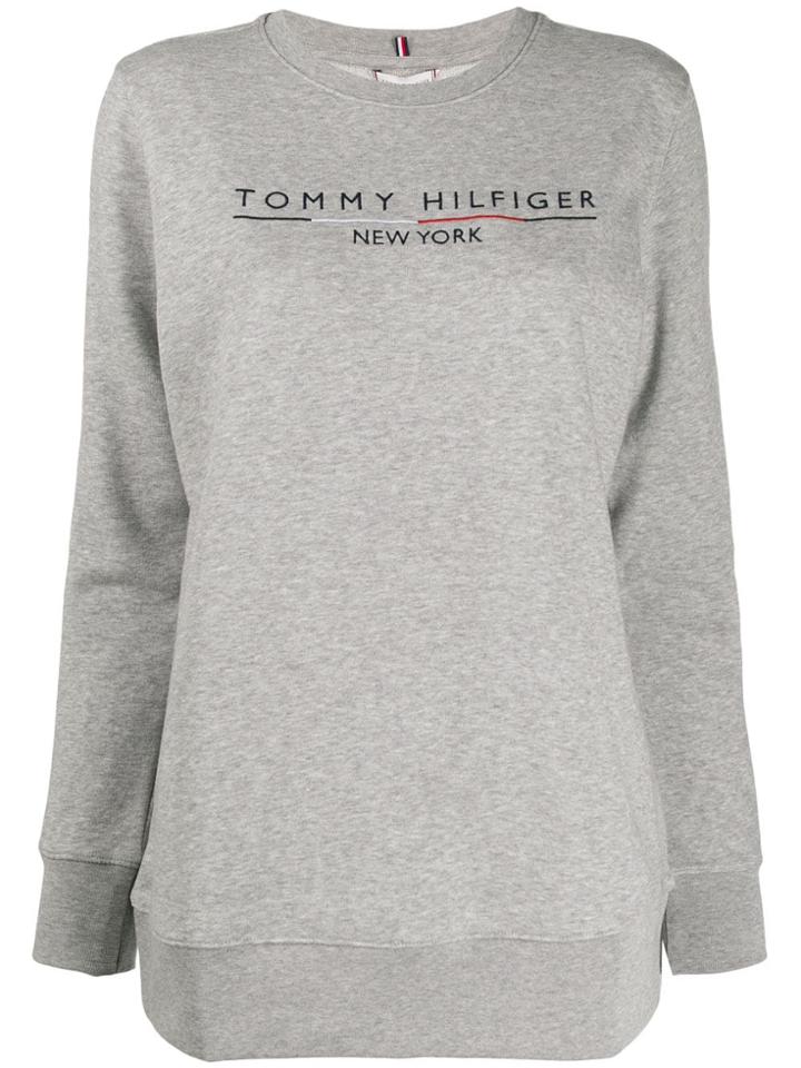 Tommy Hilfiger Stripe Sleeve Sweatshirt - Grey