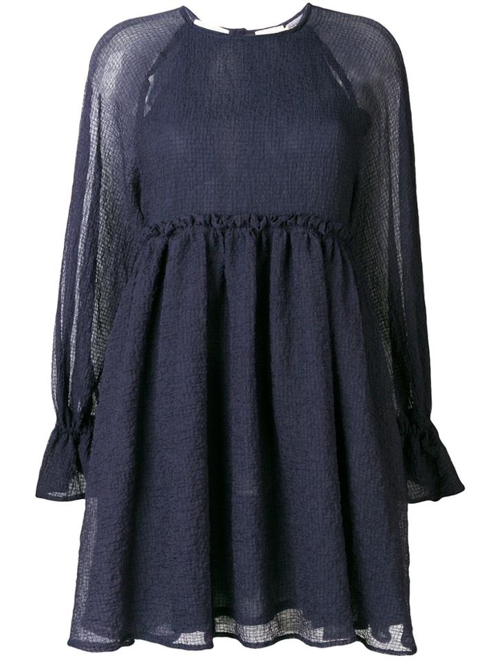 Maison Kitsuné Short Longsleeved Dress - Blue
