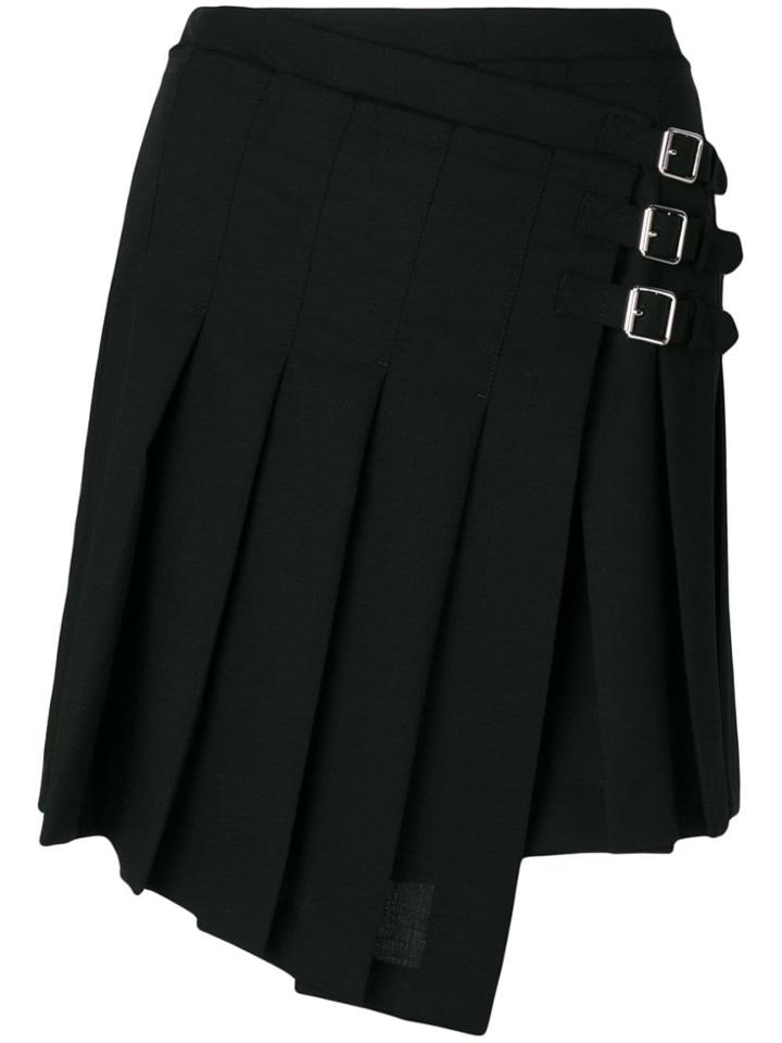 Mcq Alexander Mcqueen Pleated Wrap Skirt - Black