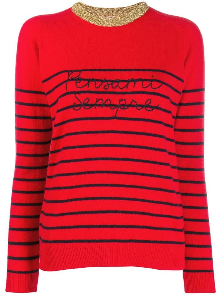 Giada Benincasa Striped 'pensami Sempre' Jumper - Red