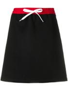 Miu Miu Logo Band Short Skirt - Black