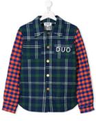 Duo Teen Check Shirt Jacket - Green