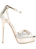 Jimmy Choo Laurita Sandals, Women's, Size: 40, Grey, Leather/pvc