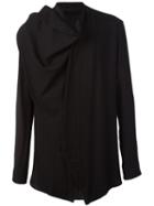 Julius Draped Panel Shirt, Men's, Size: 2, Black, Silk/rayon/cashmere