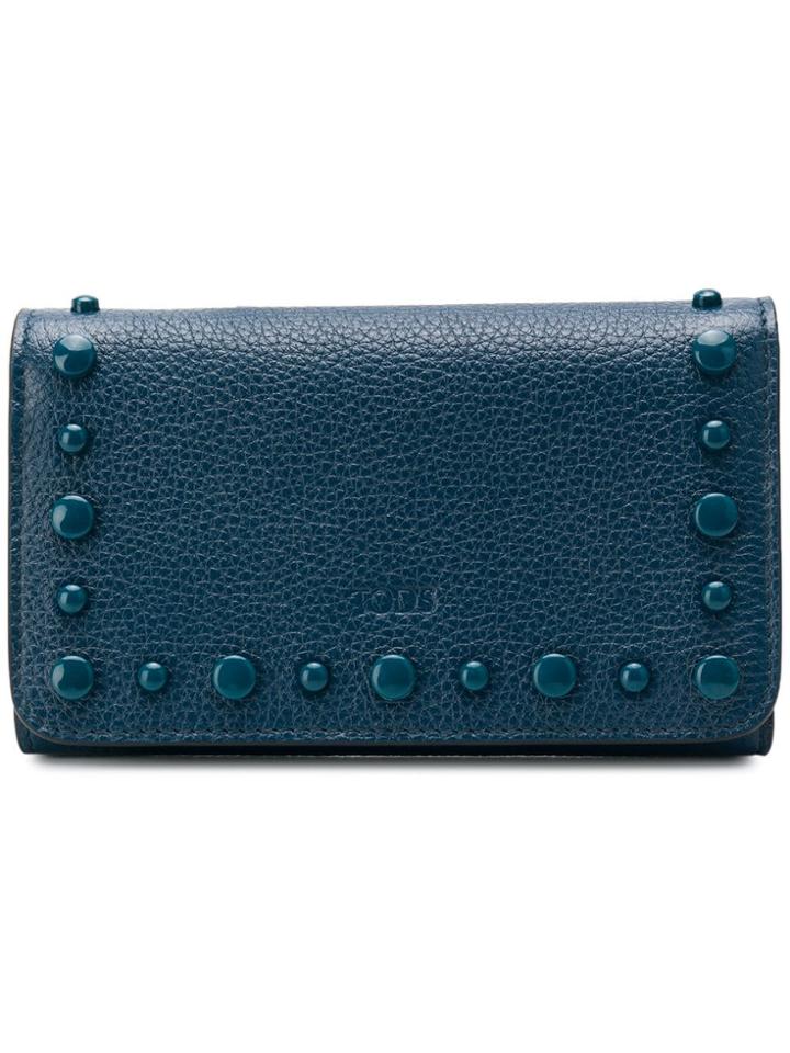 Tod's Stud Detail Wallet - Blue