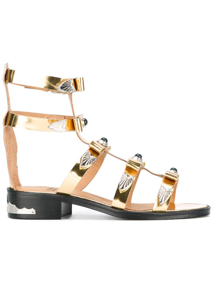 Toga Pulla Embellished Gladiator Sandals - Metallic