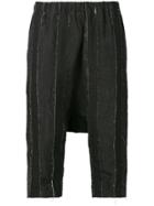 Individual Sentiments Raw Seam Stripe Shorts - Black