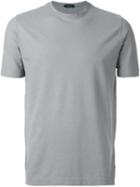 Zanone Round Neck T-shirt, Men's, Size: 54, Grey, Cotton