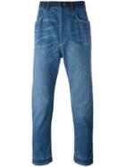 Lanvin Stonewashed Dropped Crotch Jeans, Men's, Size: 32, Blue, Cotton/polyester