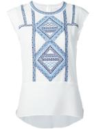Veronica Beard 'baja' Embroidered Top, Women's, Size: 6, White, Silk