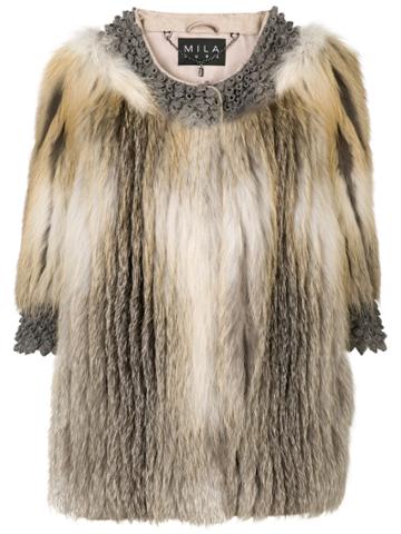 Cara Mila Roxanne Fur Coat - Nude & Neutrals