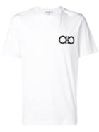 Salvatore Ferragamo Double Gancio Embroidered T-shirt - White