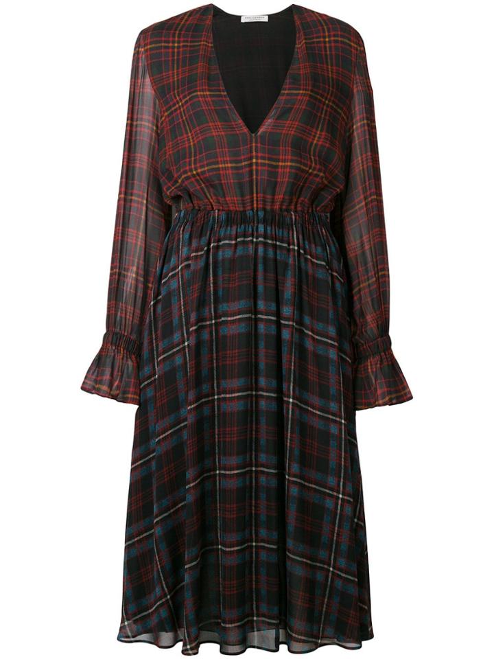 Philosophy Di Lorenzo Serafini Long Check Dress - Blue