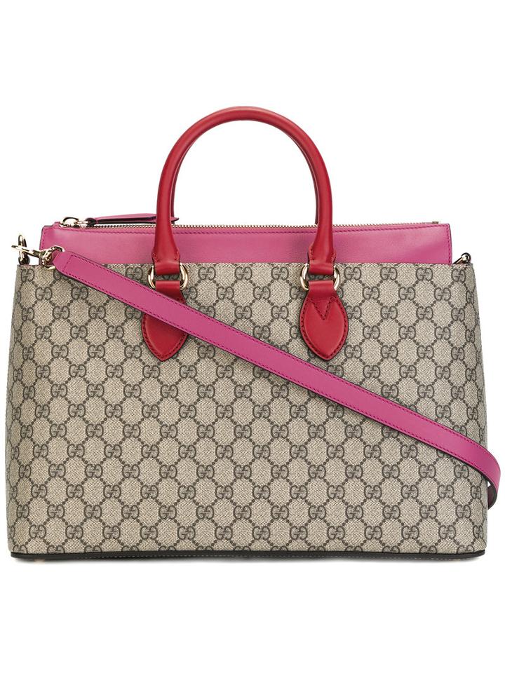 Gucci Gg Supreme Tri-colour Tote, Women's, Nude/neutrals, Leather/pvc