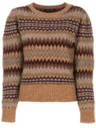 Marc Jacobs Fair Isle Puff Sleeve Sweater - Brown