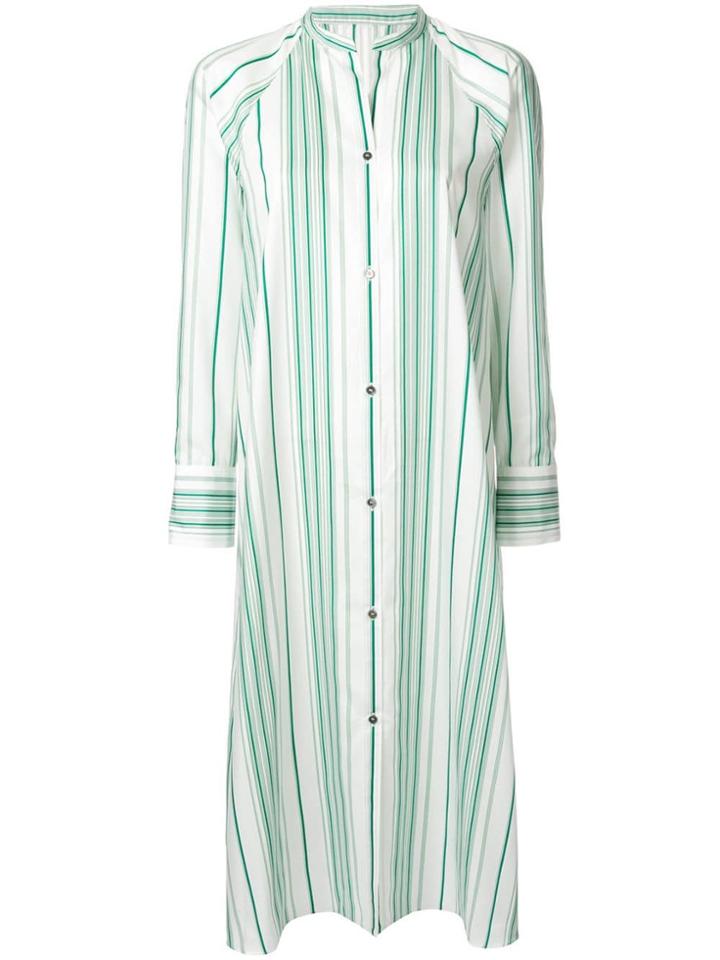 Des Prés Striped Shirt Dress - White