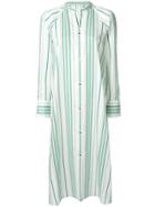 Des Prés Striped Shirt Dress - White