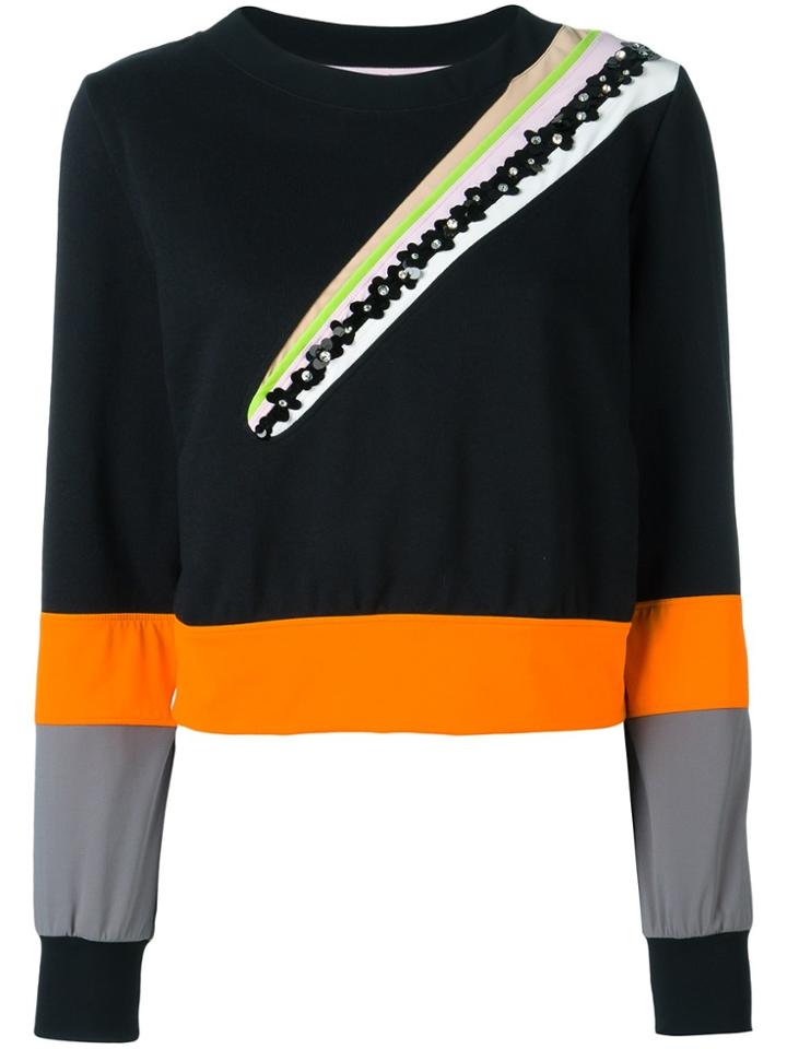 No Ka' Oi Flower Embellished Sweatshirt - Multicolour