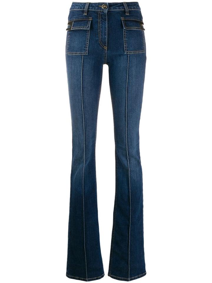 Elisabetta Franchi Creased Flared Jeans - Blue