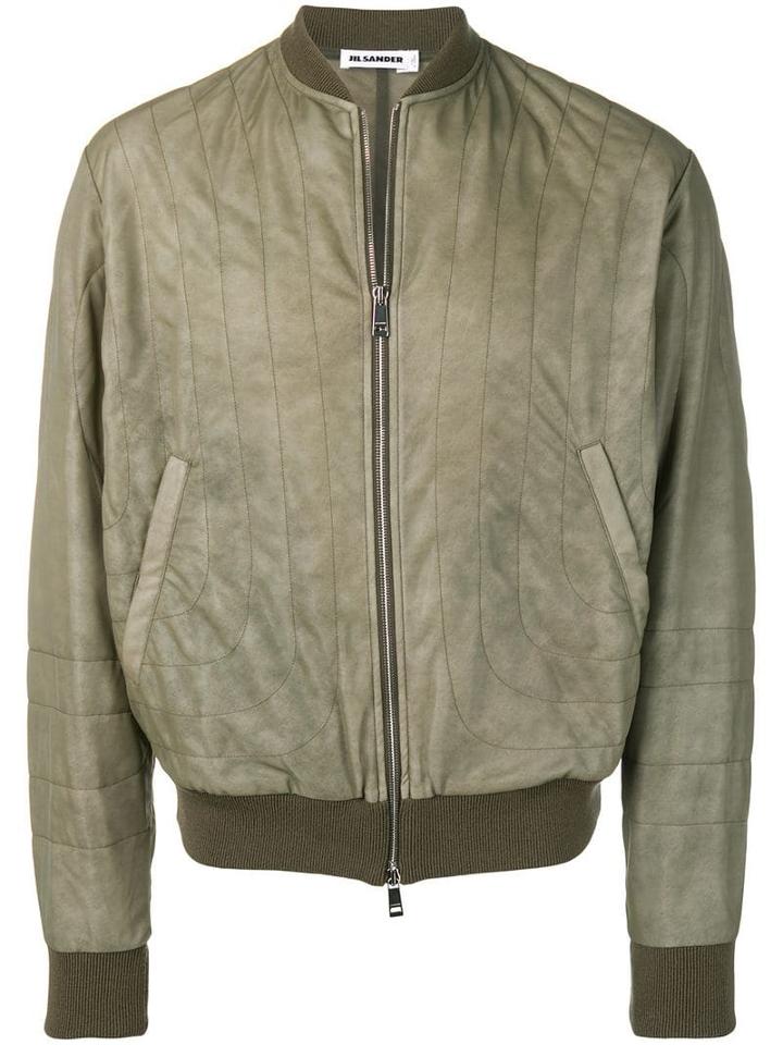 Jil Sander Fitted Bomber Jacket - Green