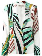 Emilio Pucci Printed Blazer, Women's, Size: 40, Silk/spandex/elastane/viscose