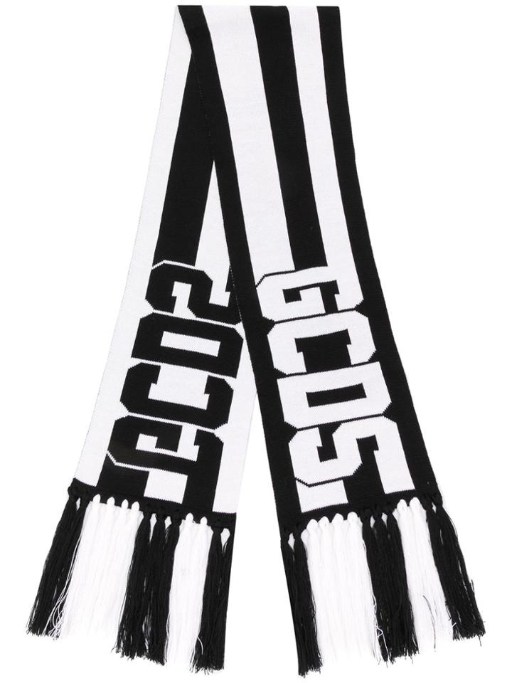 Gcds Logo Print Scarf - Black